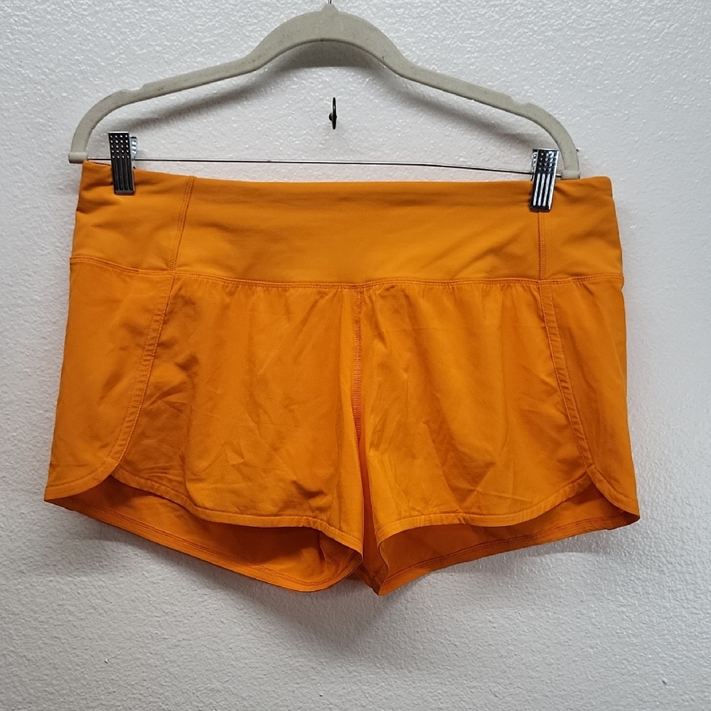 Orange Lululemon Speed Up Shorts